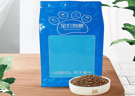 Pet Cat Dog Food Packaging Foil Ziplock Bags Customized Printing Stand Up Mylar