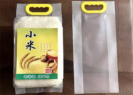 5kg 10kg Rice Stand Up Food Packaging Bags 8 Sides Sealed Laminated