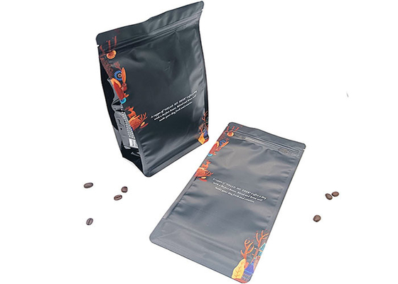 Customized Printing Coffee Beans Pouch Stand Up Packaging 8 Sides Seal