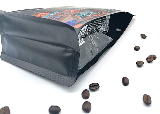 Customized Printing Coffee Beans Pouch Stand Up Packaging 8 Sides Seal