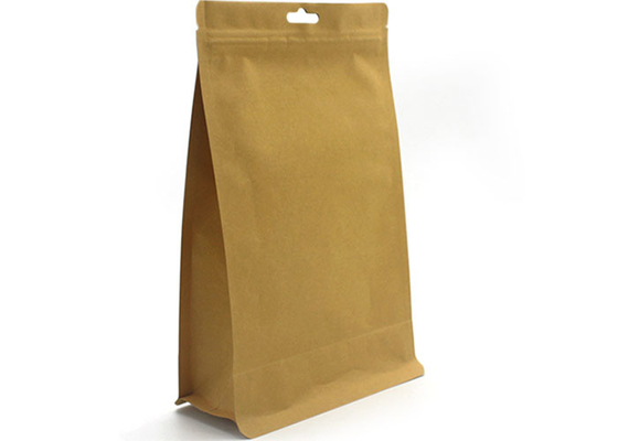 Aluminized Flat Bottom Kraft Paper Ziplock Bags For Tea Powder Packing