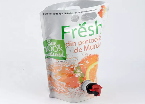 Aluminum Foil Drink Juice Pouch With Spout , 1.5L 3L 5L Wine Liquid Bib Bag In Box