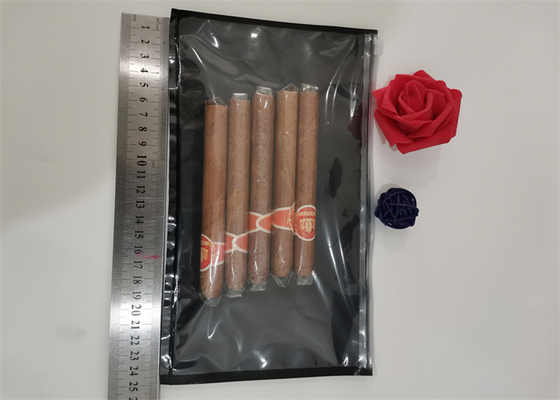 RTS Humidity Cigar Packaging Bags , Side Ziplock With Slider Cigar Humidor Bag