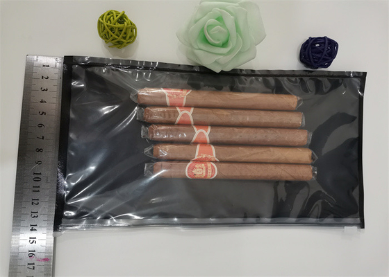 RTS Humidity Cigar Packaging Bags , Side Ziplock With Slider Cigar Humidor Bag