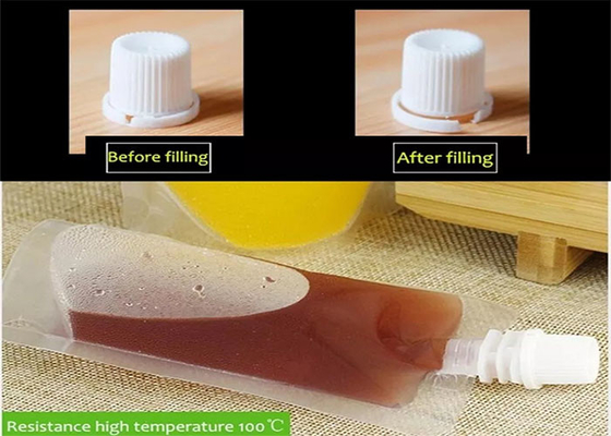 Food Grade Stand Up Plastic Drink Liquid Spout Pouch For Wine Milk Juice Beverage