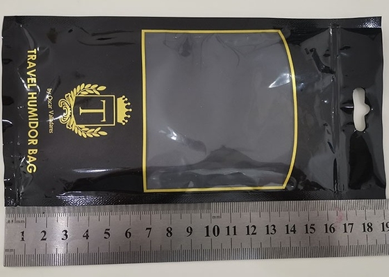 Plastic Three Side Seal Ziplock Cigar Humidifier Bags Custom Printing