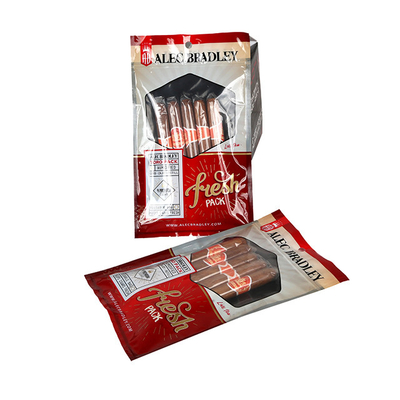 Printing Humidor Plastic Cigar Packaging Bags Three Side Seal Ziplock