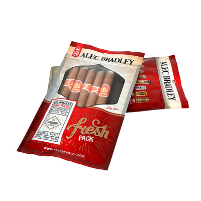 Printing Humidor Plastic Cigar Packaging Bags Three Side Seal Ziplock