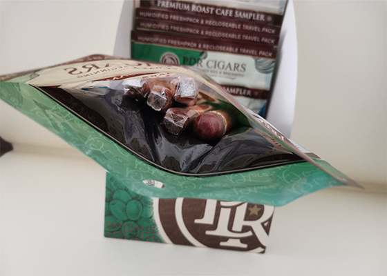 Resealable Custom Plastic Cigar Humidity Ziplock Bags With Display Box