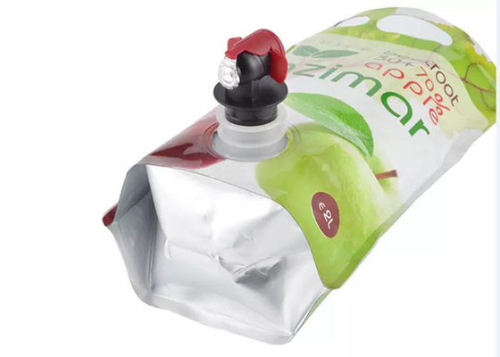 Oil Plastic Packaging Aluminium Foil Spout Pouch For Juice Wine 5 Liter