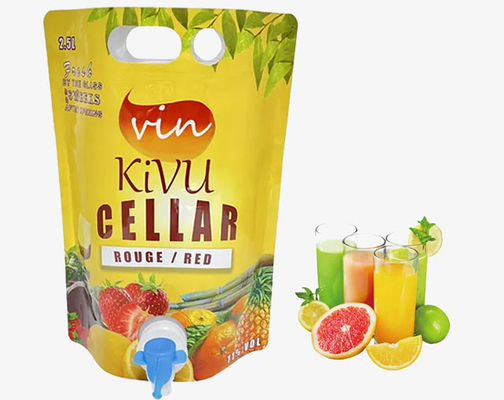 Convenient Stand Up Spout Pouch Bag With Butterfly Valve For Wine/Juice/Oil Liquid Products