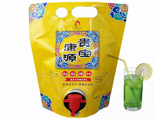 Convenient Stand Up Spout Pouch Bag With Butterfly Valve For Wine/Juice/Oil Liquid Products