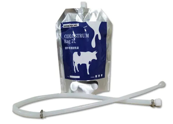 4L Aluminum Foil / Silicone Calf Colostrum Bags With Spout Tube