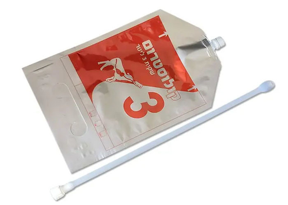 4L Aluminum Foil / Silicone Calf Colostrum Bags With Spout Tube