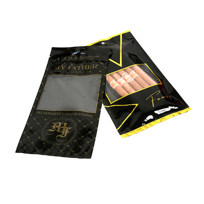 Wholsale Custom Printed Cheap Resealable Plastic Cigar Humidity Bags