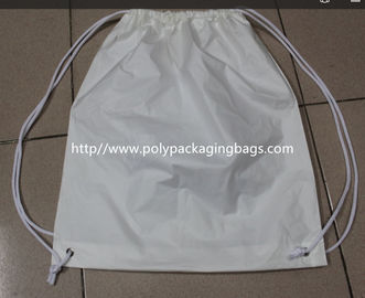 White Double Plastic Drawstring Backpack For Riding , Playing , Swimming