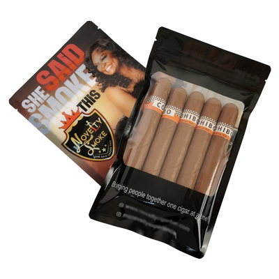 Resealable Custom Plastic Cigar Humidity Ziplock Bags With Display Box