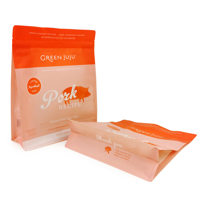 Custom Pet Food Pouch Stand Up Zipper Bag Resealable Barrier Bag Flat Bottom Pet Food Bag