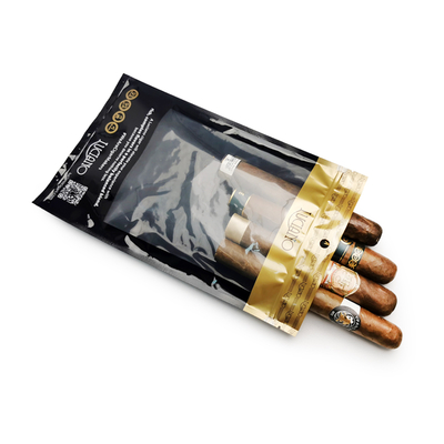 Custom Printing Travel Cigar Humidor Bag 4-6 Cigars Humidified Plastic Pouches with Cigar Packaging Bag