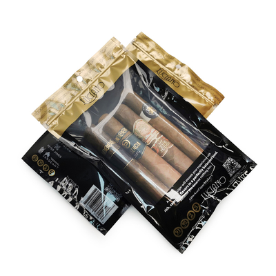 Custom Printing Travel Cigar Humidor Bag 4-6 Cigars Humidified Plastic Pouches with Cigar Packaging Bag