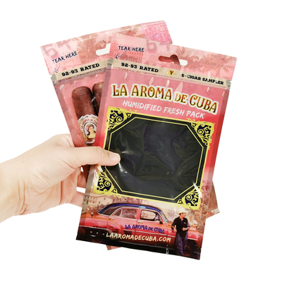 Cigar Moisturizing Pouch With Gravure Printing Cigar Humidority Pouches Cigar Humidor Bags Ziplock Cigar Humidor Bag