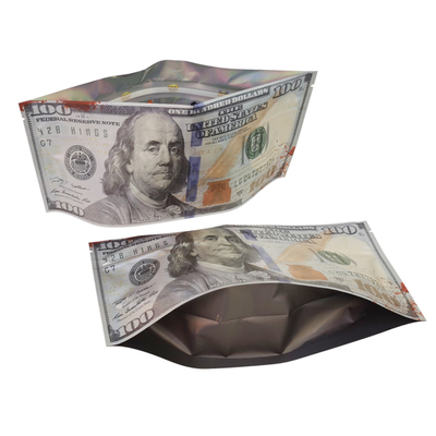 Custom Flat Pouch Resealable Ziplock Bag with 3 Side Seal for Packing tobacco cigar mylar bag