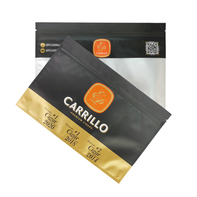 Custom Printed Cigar Humidity Smell Proof Food Packaging Bag Zipper Lock Tobacco Cigar Wrap Plastic Packaging Mylar Bags