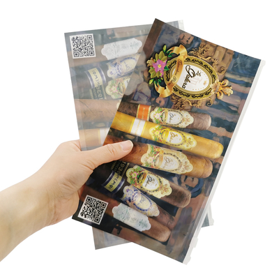 Custom Logo Printing Cigar Wrap Slider Zip Lock Tobacco Pipe Plastic Bag Package Cigar Humidor Case Zipper Packaging Pouches