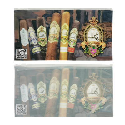 Custom Logo Printing Cigar Wrap Slider Zip Lock Tobacco Pipe Plastic Bag Package Cigar Humidor Case Zipper Packaging Pouches
