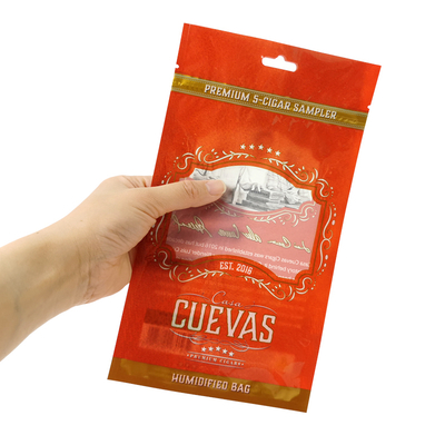 Custom Smell Proof Heat Seal Mylar Foil Bag Spot Uv Mailer Bags Cigar Packaging Bag with Zippered cigar bag