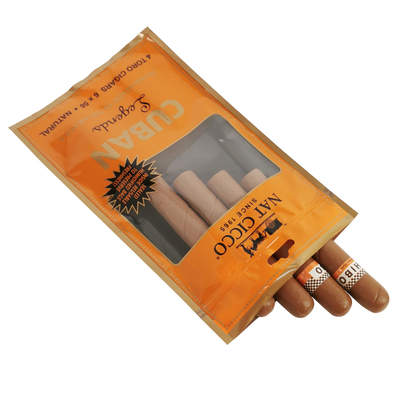 Custom Tobacco Packaging Humidifier Plastic Pouches Humidified Cigar Humidor Bags for 4-5 Cigars with Hygrometer & Divider