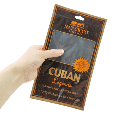 Personalized Logo Custom Cigar Humidor Moisturizing Packaging Bag Pouch Packaging Zipper Humidifier Bags for Cigars