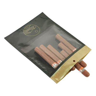 Custom Printed Zip Lock Cigar Humidor Bags Humidified Cigar Packaging Bags With Moisturizing System for Cigar Accessories
