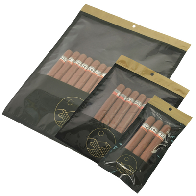 Custom Printed Zip Lock Cigar Humidor Bags Humidified Cigar Packaging Bags With Moisturizing System for Cigar Accessories