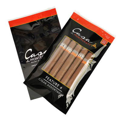 Rotogravure Printing PET/PE Plastic Bags Side Sealing Bag With Zipper Cigar Pouch Tobacco Pouch Mylar Bag for Package