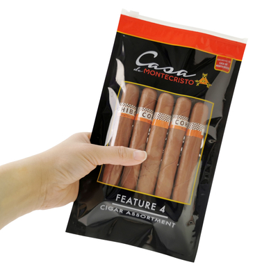 Rotogravure Printing PET/PE Plastic Bags Side Sealing Bag With Zipper Cigar Pouch Tobacco Pouch Mylar Bag for Package