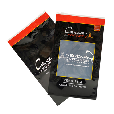 Rotogravure Printing PET/PE Plastic Bags Side Sealing Bag With Zipper Cigar Pouch Tobacco Pouch Mylar Bag for Package