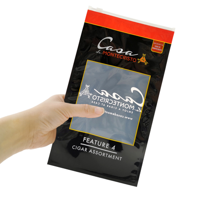 Rotogravure Printing PET/PE Plastic Bags Side Sealing Bag With Zipper Cigar Pouch Tobacco Pouch Mylar Bag for Package