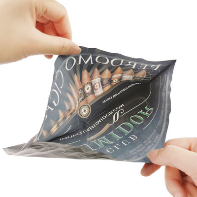 Custom Printed Individual Ziplock Reclosable Cigar  Retail Bags Cigar Bag