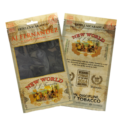 Custom Printed Zip Lock Cigar Humidor Bags Humidified Cigar Packaging Bags With Moisturizing System for Cigar Accessories