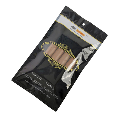 Custom Printed Ziplock Cigar Packaging Bag Tobacco Leafs Packaging Bag Frosted Food Packaging Bags