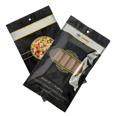 Custom Printed Ziplock Cigar Packaging Bag Tobacco Leafs Packaging Bag Frosted Food Packaging Bags