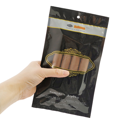 Custom Printed Ziplock Cigar Packaging Bag Tobacco Leafs Packaging Bag Frosted Food Packaging Bags