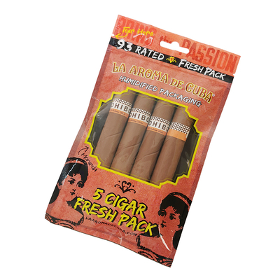 Custom Printing Travel Cigar Humidor Bag 4-6 Cigars Humidified Plastic Pouches with Cigar Packaging Bag