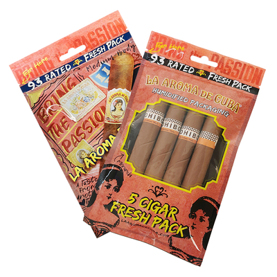 Custom Printing Travel Cigar Humidor Bag 4-6 Cigars Humidified Plastic Pouches with Cigar Packaging Bag