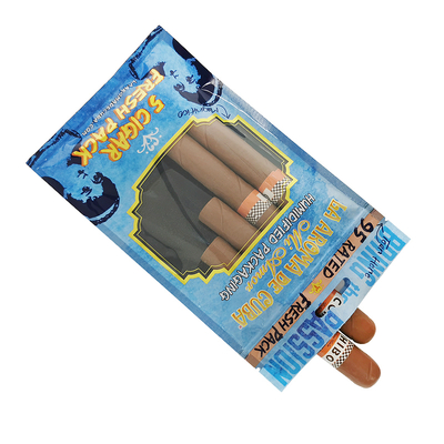 Custom Logo Ziplock Mylar Foil Cigar Packaging Bag Clear Plastic Side Gusset for Household Products and Cigars