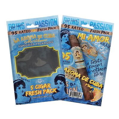 Custom Logo Ziplock Mylar Foil Cigar Packaging Bag Clear Plastic Side Gusset for Household Products and Cigars
