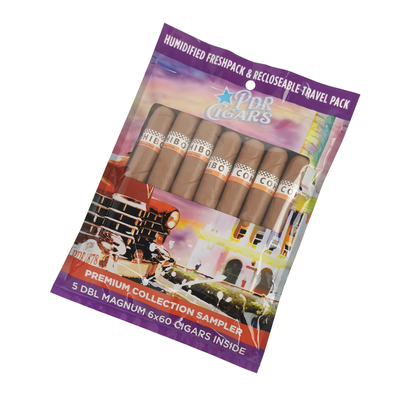 Customized logo Empty Smoking Cigar Wraps Humidor Plastic Packaging Ziplock Pouch Bag Cigar Humidor Bag