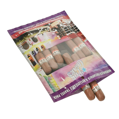 Customized logo Empty Smoking Cigar Wraps Humidor Plastic Packaging Ziplock Pouch Bag Cigar Humidor Bag