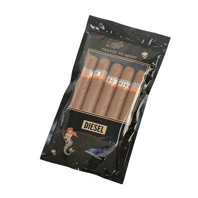 Custom Luxury Leather Cigar Travel Case with Humidifier Portable Cedar Lined Humidor Bag Moisture Control Ziplock Pouch